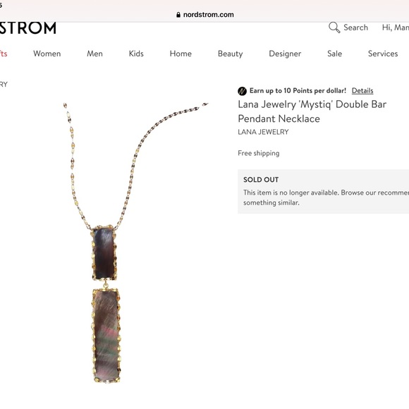 Lana "MYSTIQ DOUBLE BAR" black mother of Pearl necklace - Picture 3 of 10